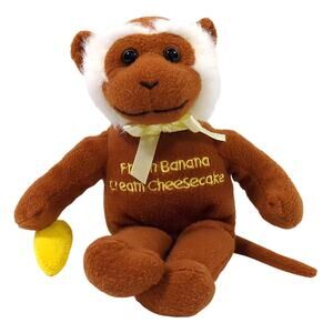 Cheesecake Factory Fresh Banana Cream Monkey Plush Brown 8" Stuffed Animal